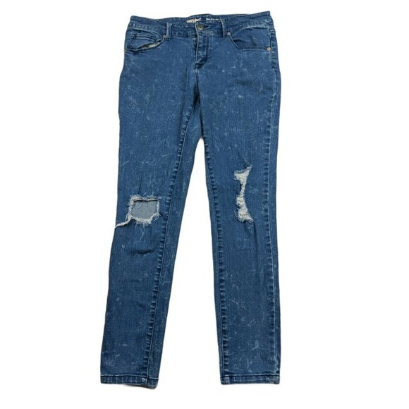 Mossimo Mid Rise Skinny Jeans Destroyed Fleck Size 6/28 - Picture 3 of 7